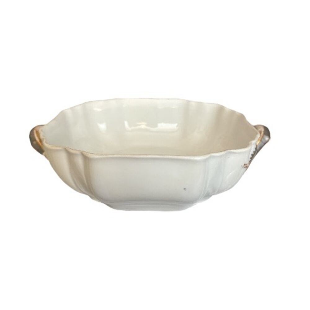 Vintage Haviland & Co Limoges Fluted Handled Serving Bowl